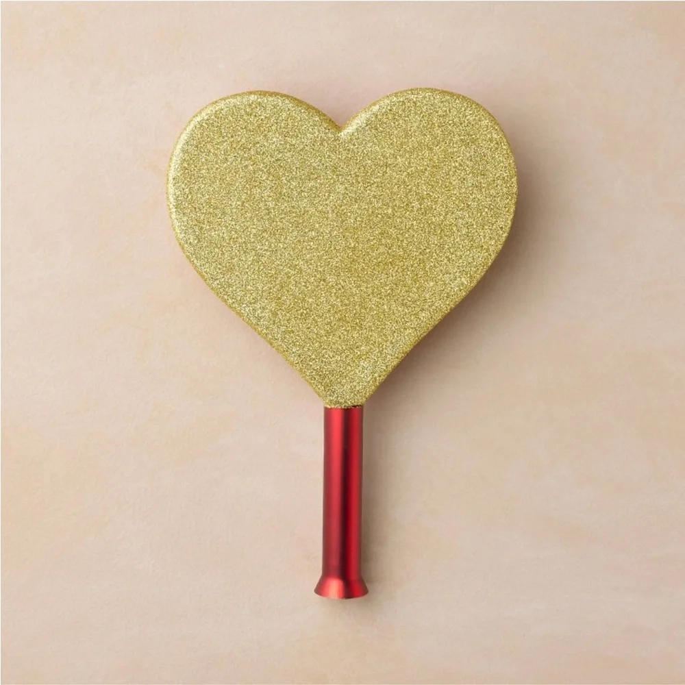 GORGEOUS🫶 Red Heart Tree Topper with Gold Glitter
